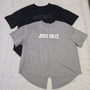 NIKE Just Do It Women’s Athletic Dri-fit Split Back Tie Shirt Size M Lot